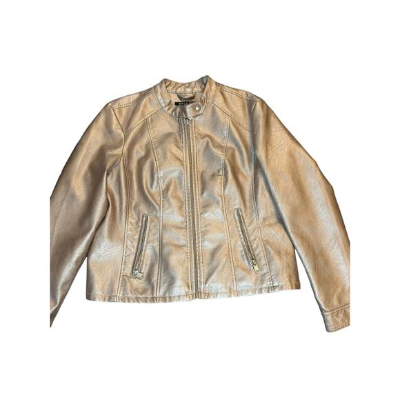 Baccini Rose Gold Faux Leather Metallic Jacket - PL - Picture 10 of 13